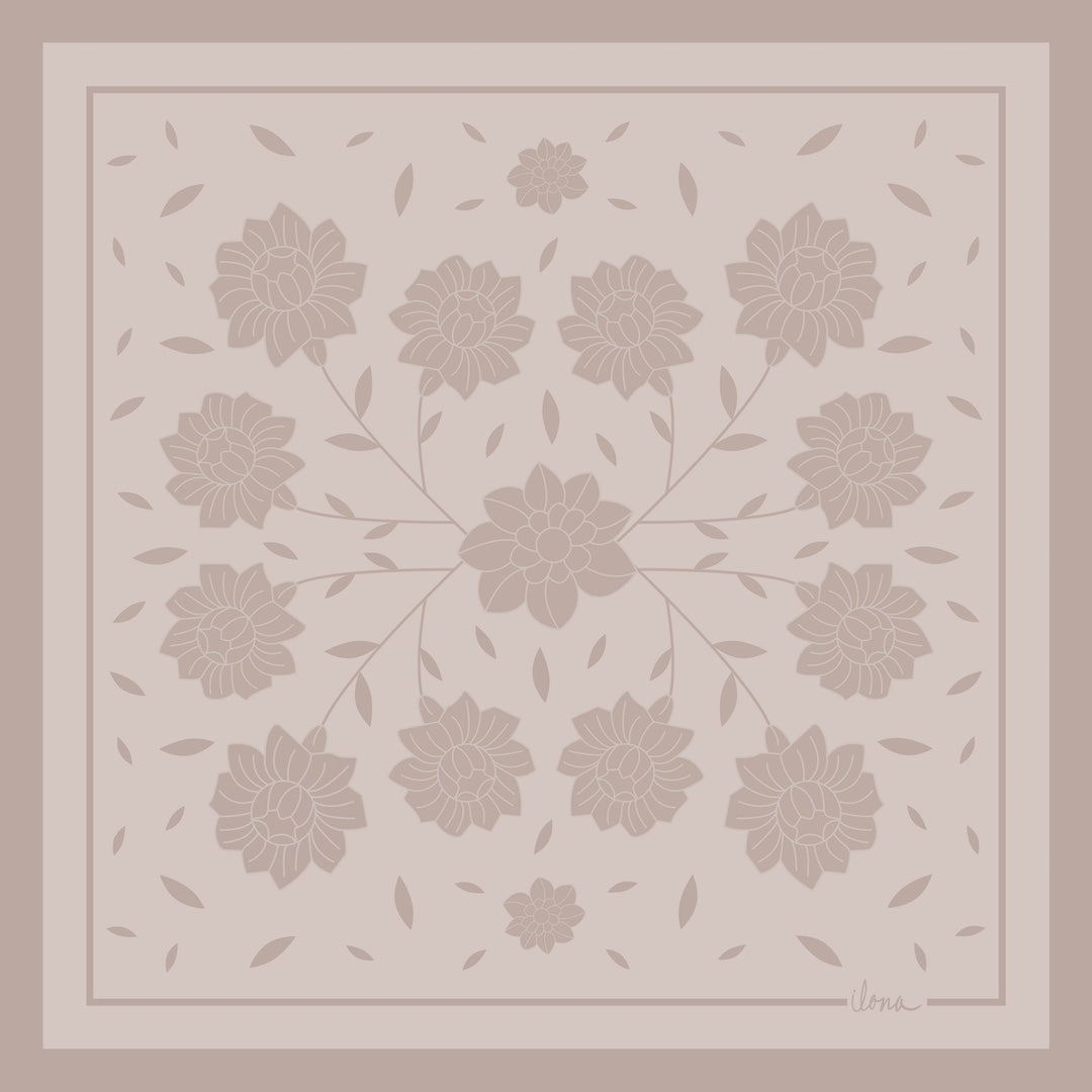 Kalocsa 100% Mulberry Silk Scarf - Gyöngy