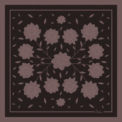 Kalocsa 100% Mulberry Silk Scarf - Barna