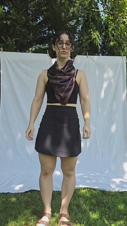 Kalocsa 100% Mulberry Silk Scarf - Barna